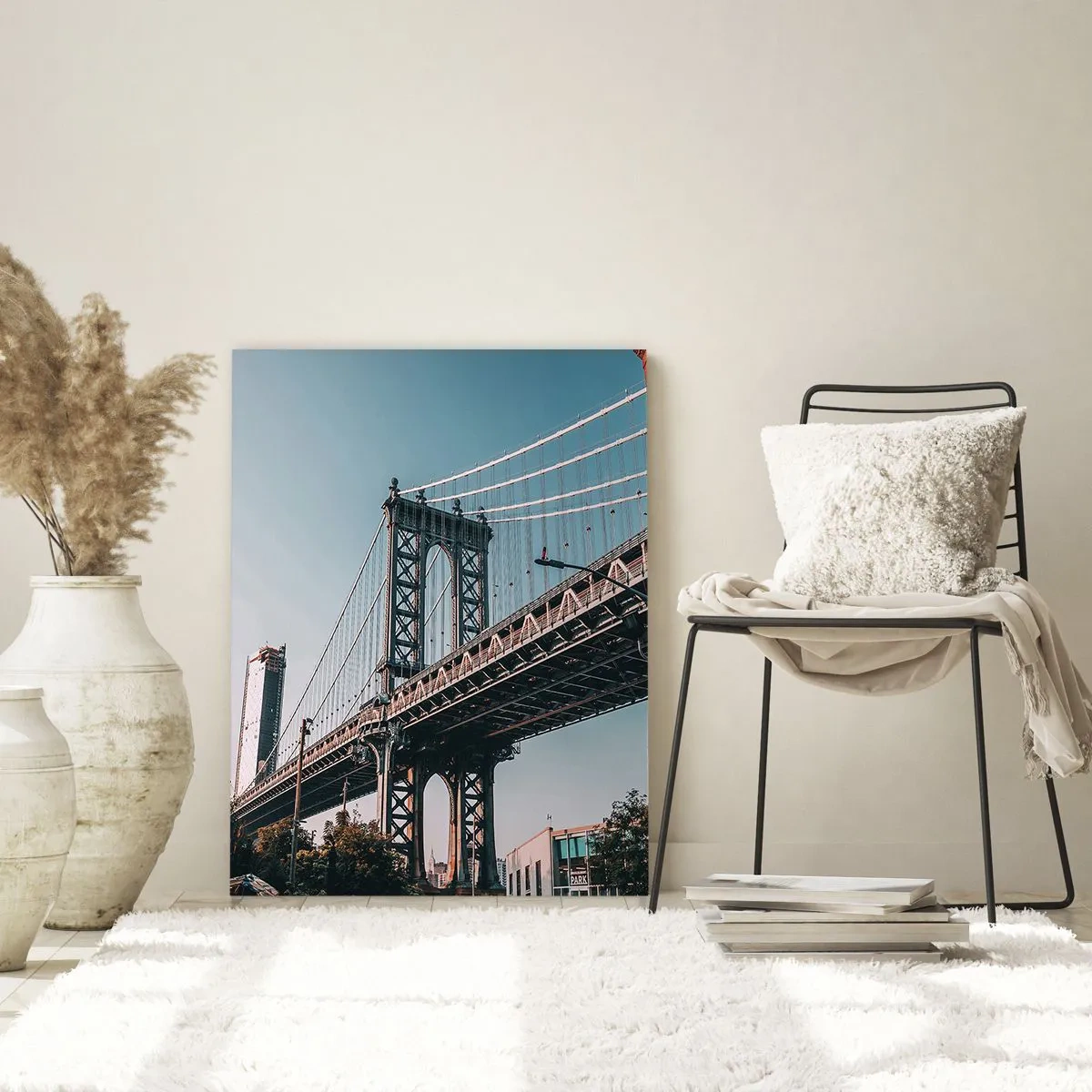 Glass picture - Over the City Waves - 80x120 cm