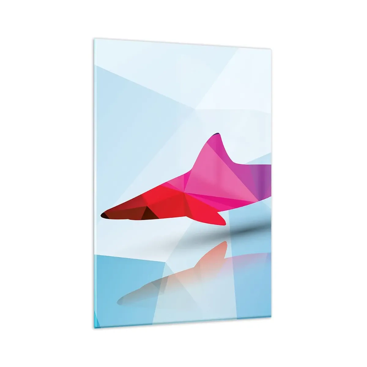 Glass picture - Shark in a Crystal Environment - 80x120 cm