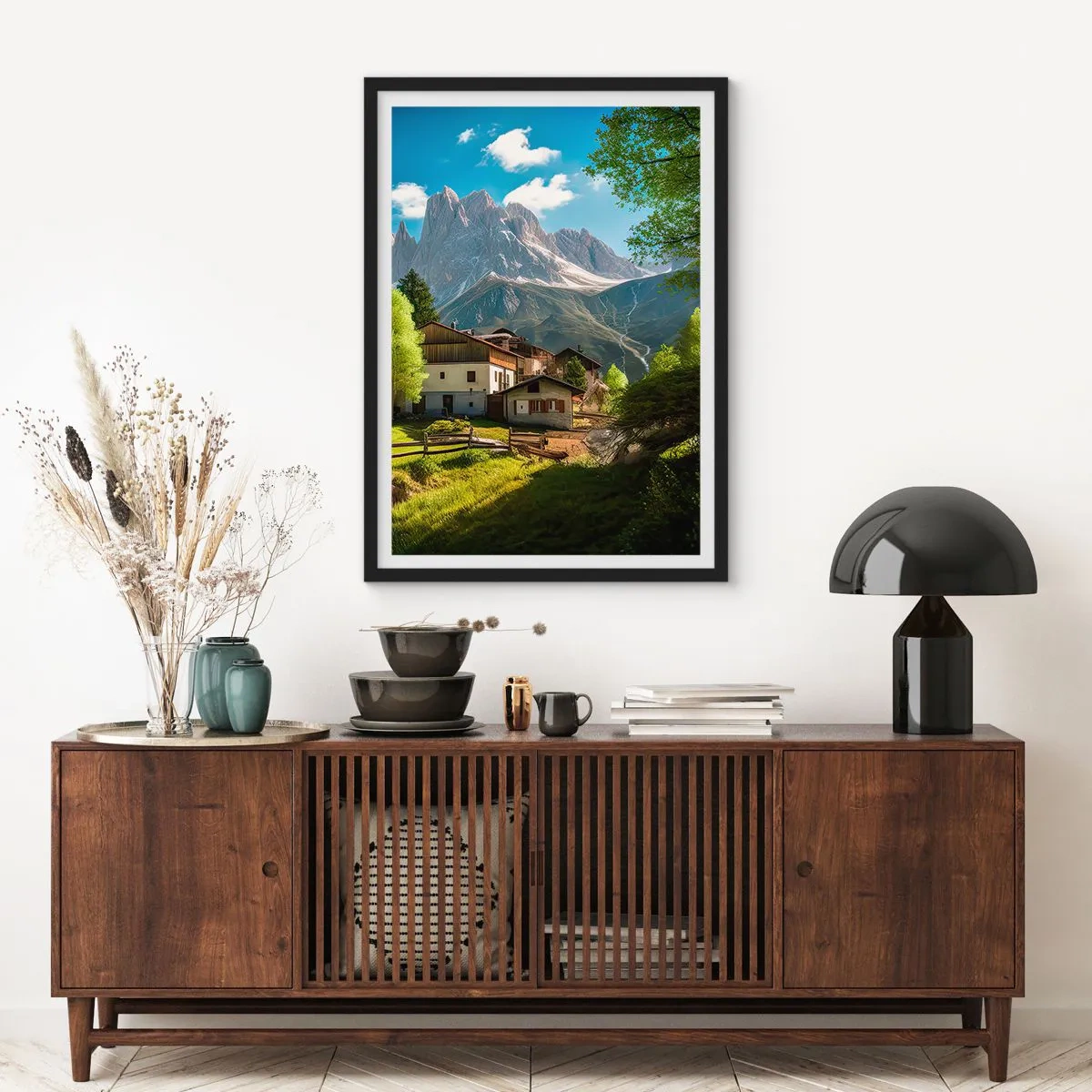 Poster in black frame - Alpine Idyll - 61x91 cm