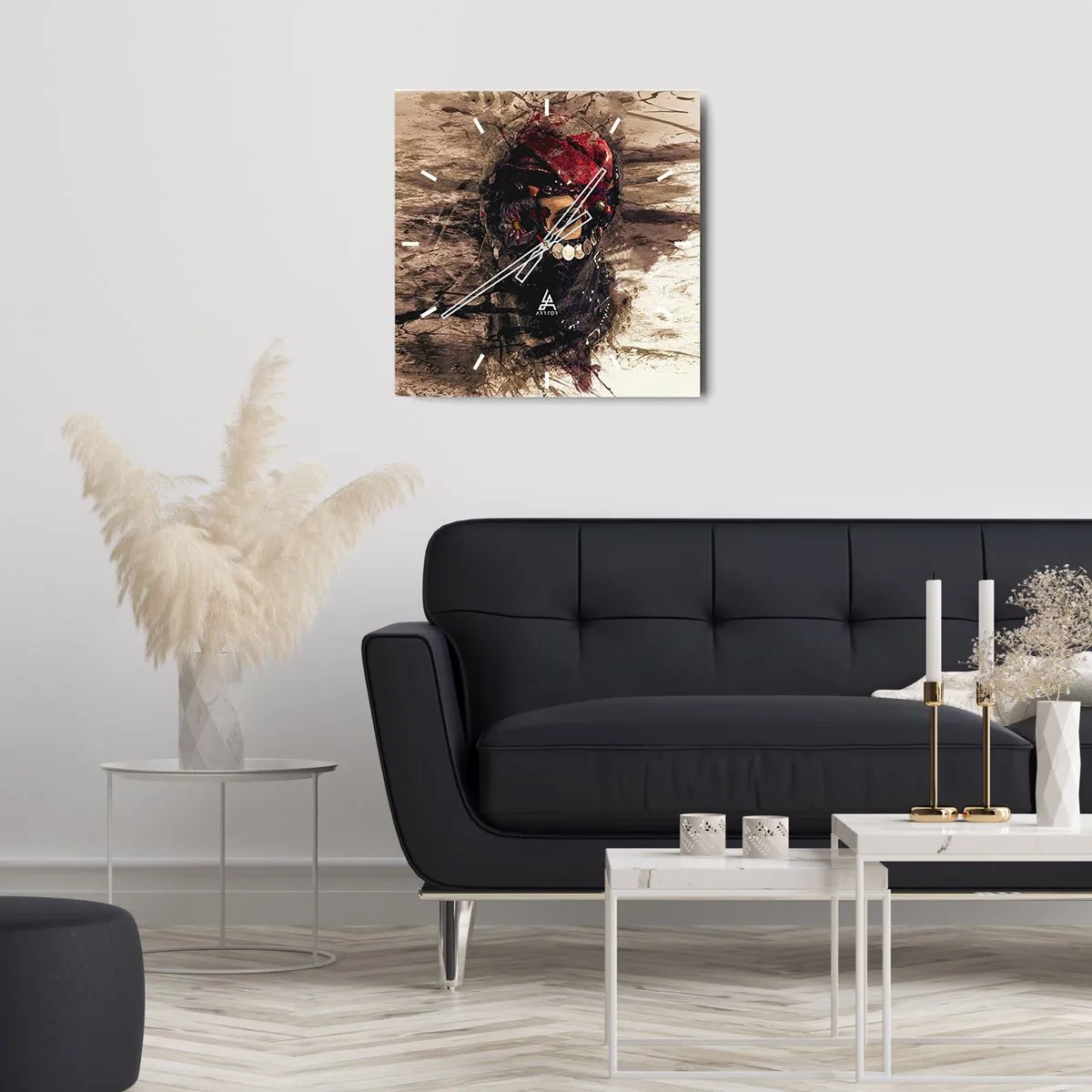 Wall clock - Clock on glass - At Least Worrying - 40x40 cm