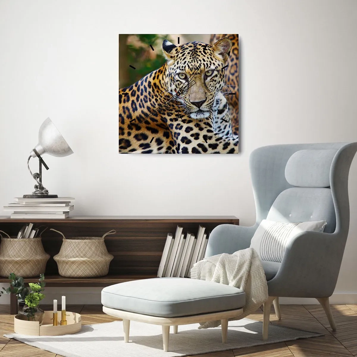 Wall clock - Clock on glass - Wild and Calm - 40x40 cm