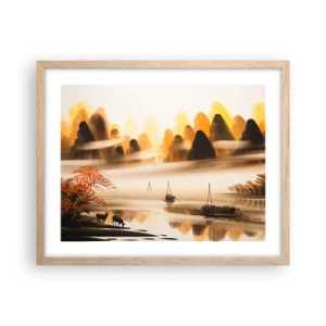 Poster in light oak frame - Further than Far East - 50x40 cm