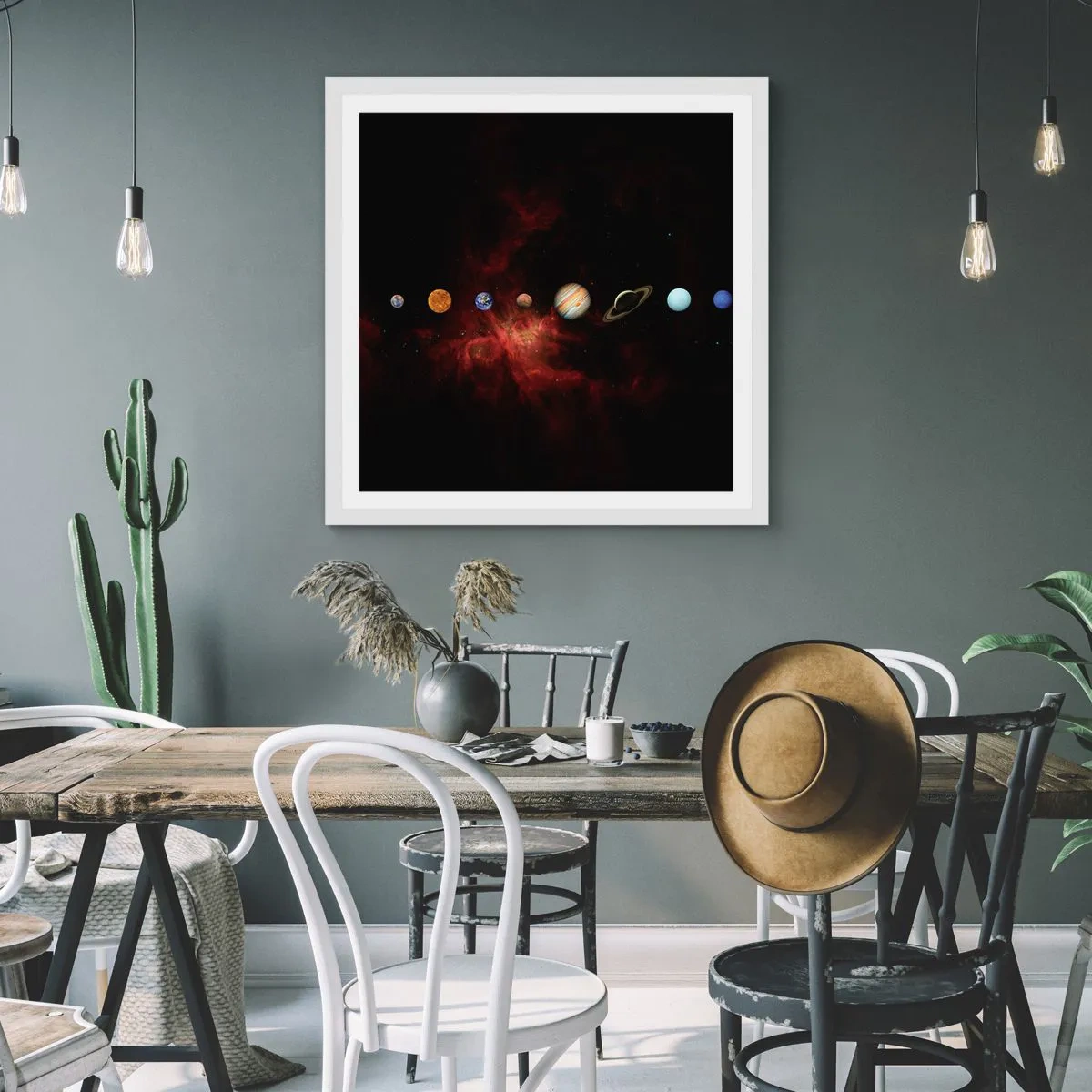 Poster in white frmae - Our Neighbourhood - 30x30 cm