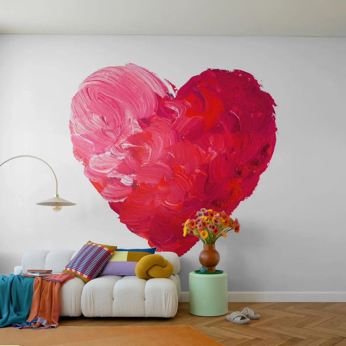 Self-Adhesive Photo Wallpaper Deluxe Sticker - All You Need Is Love - Abstraction, Red Heart, Symbol of Love - 250x175 cm
