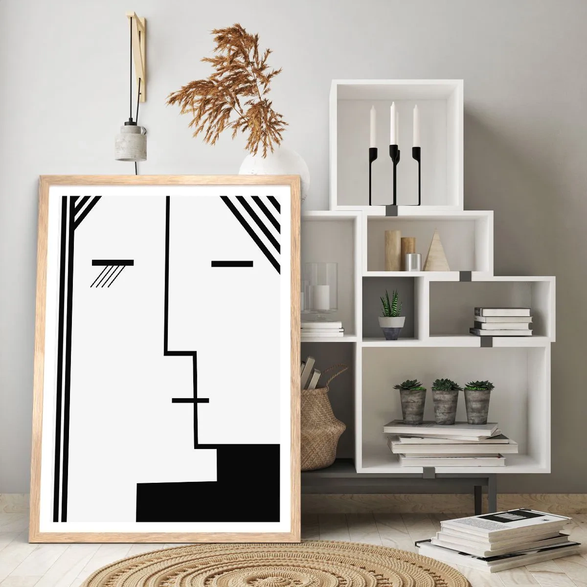 Poster in light oak frame - Simply a Kiss - 30x40 cm