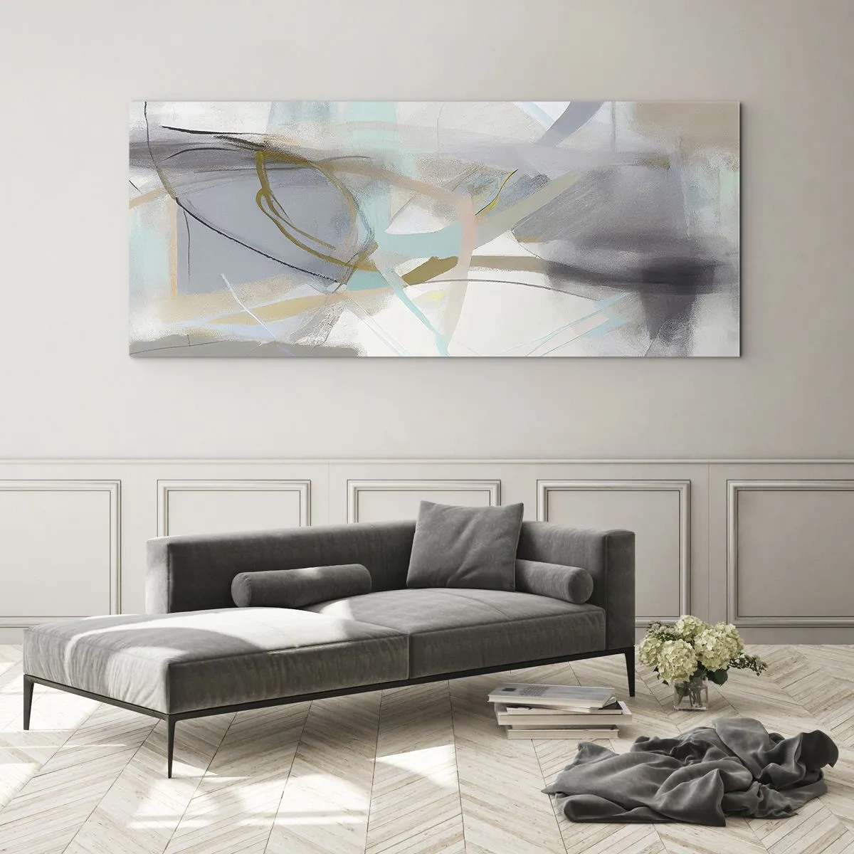Glass picture - Foggy Abstract - 90x30 cm