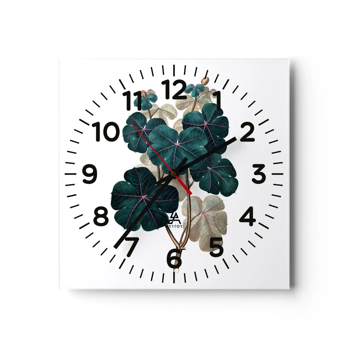 Wall clock - Clock on glass - From the Old Herbarium - 30x30 cm