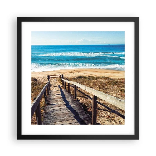 Poster in black frame - Run! - 40x40 cm
