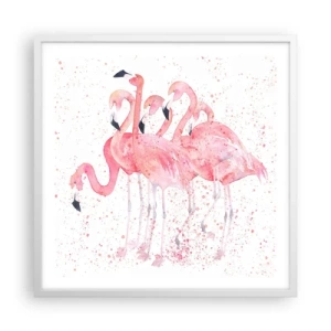 Poster in white frmae - Pink Power - 60x60 cm