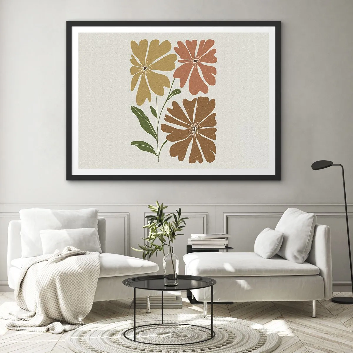 Poster in black frame - Nature and Geometry - 100x70 cm