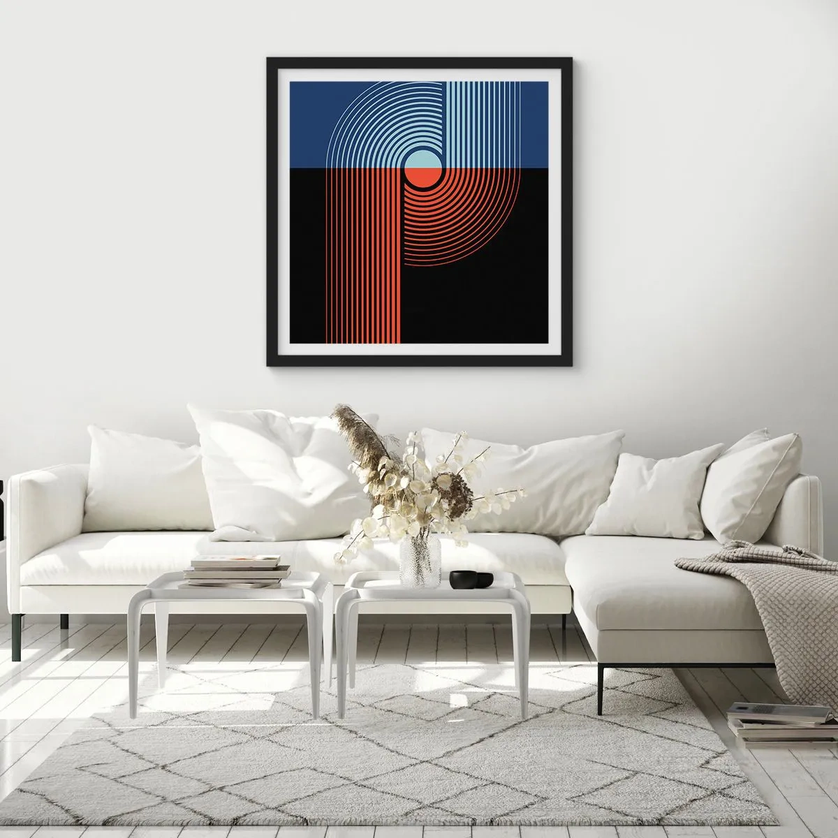 Poster in black frame - In a Geometrical Embrace - 60x60 cm