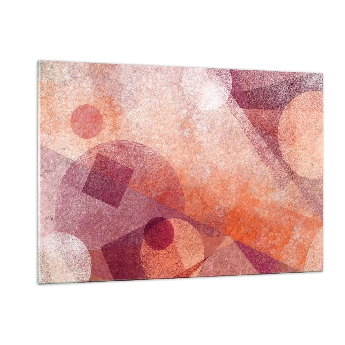Glass picture - Geometrical Transformation in Pink - 120x80 cm