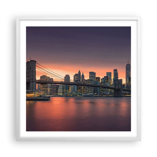 Poster in white frmae - Submerged in Lilac Silence - 60x60 cm
