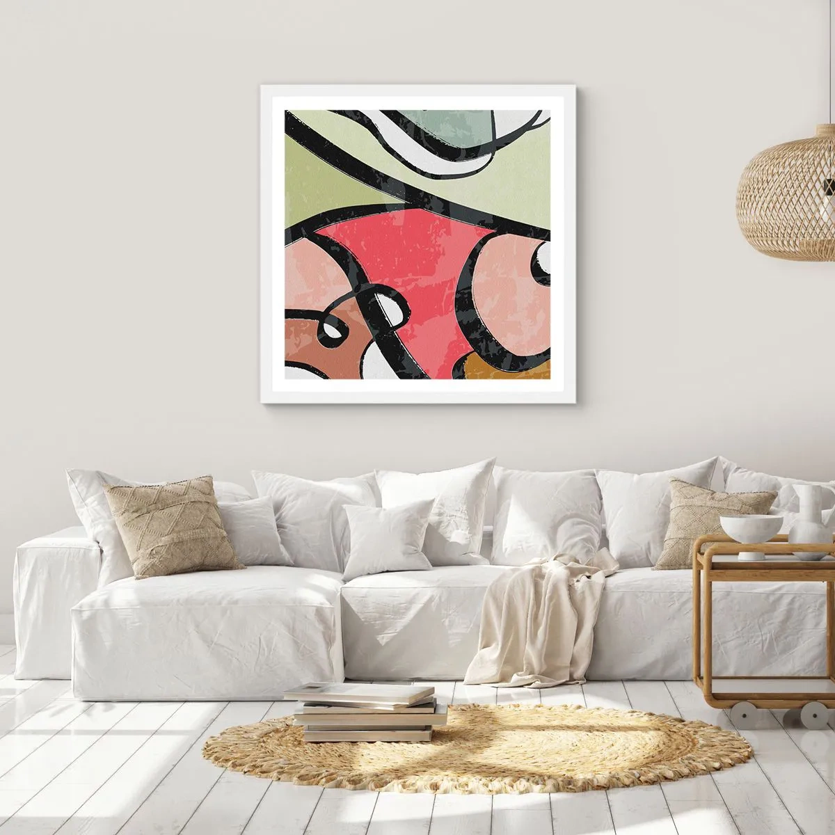 Poster in white frmae - Pirouettes Among Colours - 50x50 cm