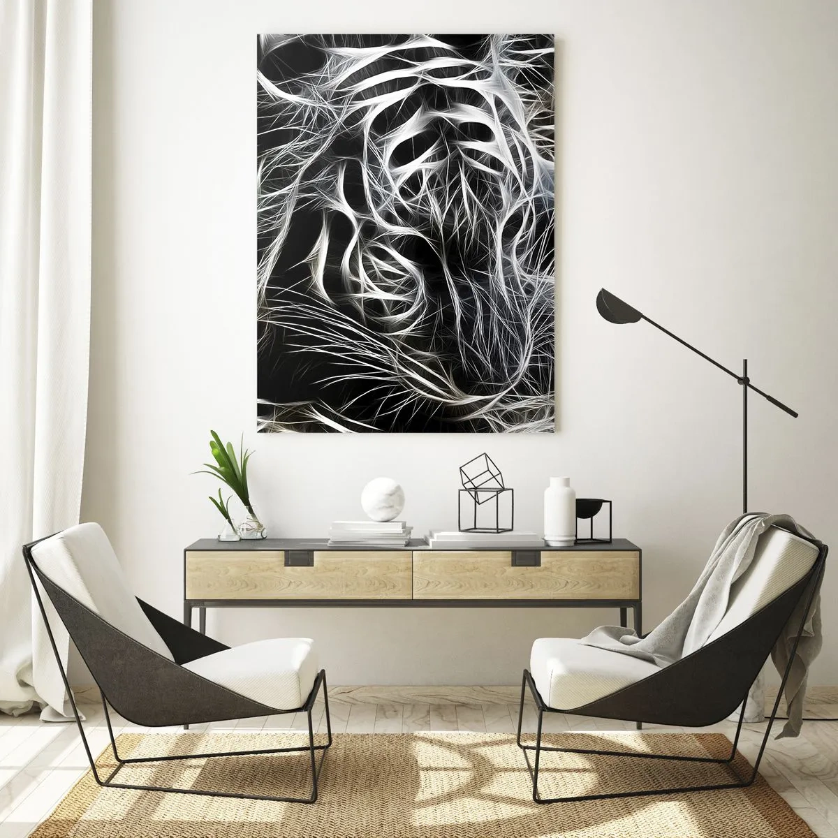 Glass picture - Study in Lightness of Cats - 80x120 cm