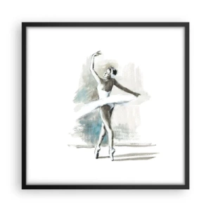 Poster in black frame - Enchanted into a Swan - 50x50 cm