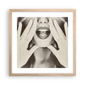Poster in light oak frame - Coming! - 40x40 cm