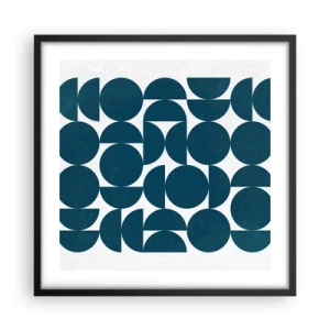 Poster in black frame - Circles and Semicircles - 50x50 cm