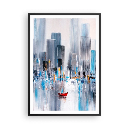 Poster in black frame - Metropolis by the Bay - 70x100 cm