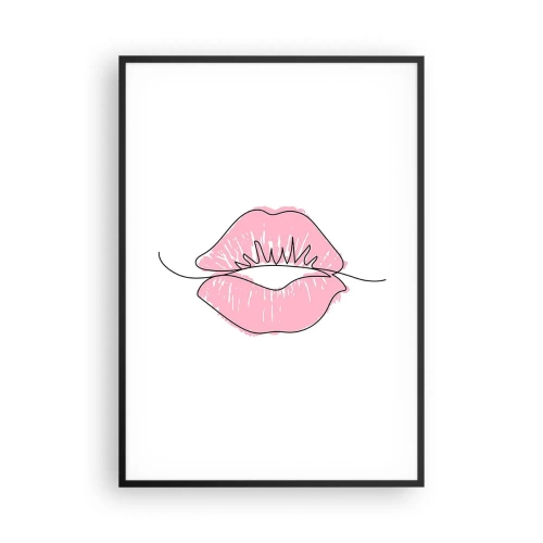 Poster in black frame - Ready for a Kiss? - 70x100 cm
