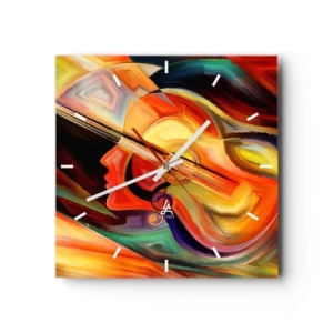 Wall clock - Clock on glass - All Is Tuned Up - 30x30 cm