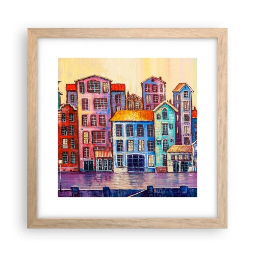 Poster in light oak frame - City Like From a Fairytale - 30x30 cm