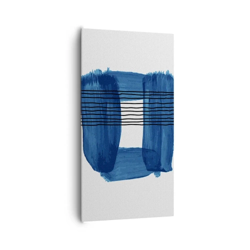 Canvas picture - Blue and Black Composition - 65x120 cm