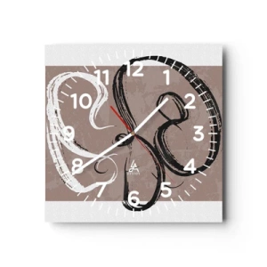 Wall clock - Clock on glass - Composition -In Search of Completeness - 30x30 cm