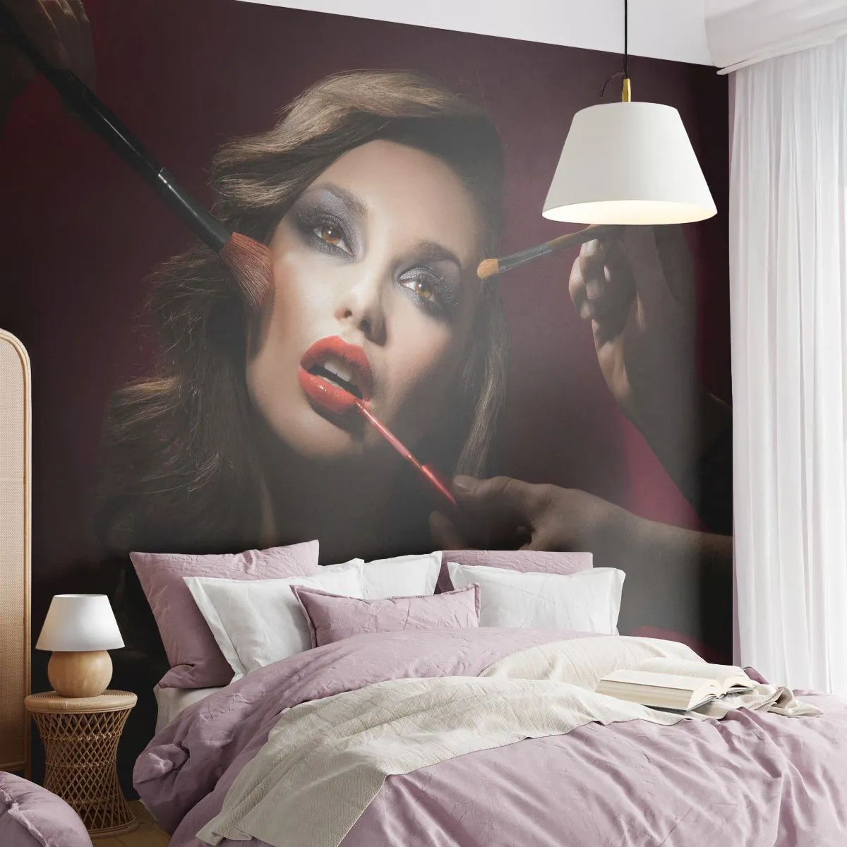 Self-Adhesive Photo Wallpaper Deluxe Sticker - Beautiful and Dreamy - Woman, Makeup, Actress - 250x175 cm