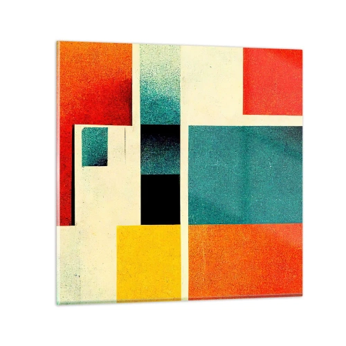 Glass picture - Geometric Abstract - Good Energy - 40x40 cm