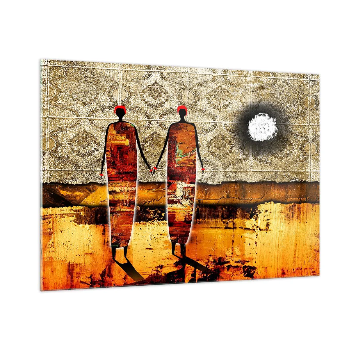 Glass picture - Ethnic Composition in the Colours of Africa - 100x70 cm