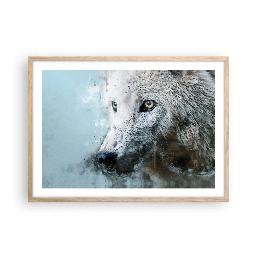 Poster in light oak frame - Meet Wolf Soul - 70x50 cm