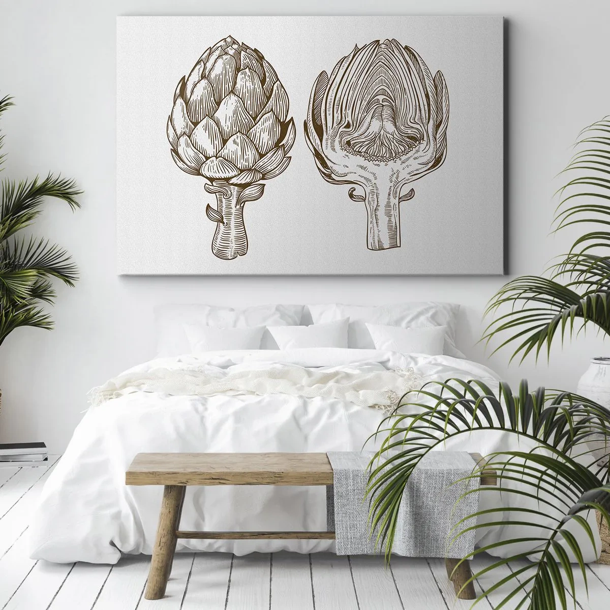 Canvas picture - Vintage Art Drawing of an Artichoke - 70x50cm - Anatomy Lesson - Modern wall decoration for the living room and bedroom ARTTOR