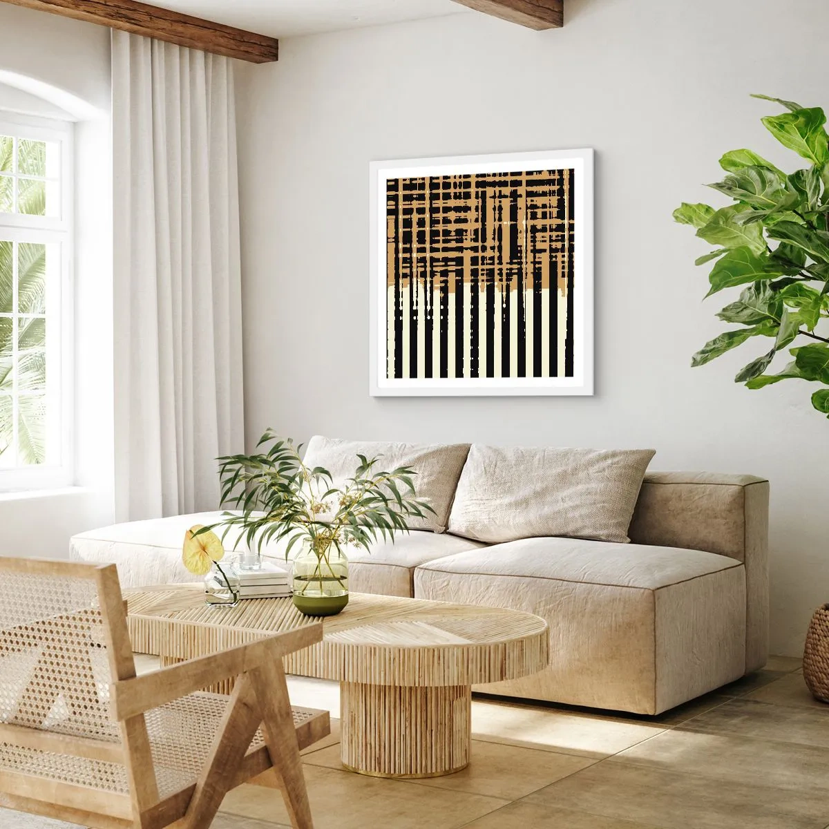 Poster in white frmae - Architectural Abstract - 60x60 cm