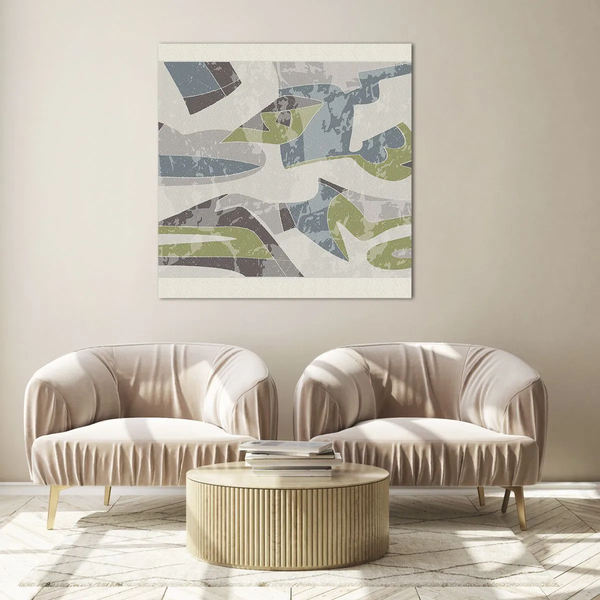 Glass picture - Composition with Window Pane - 70x70 cm