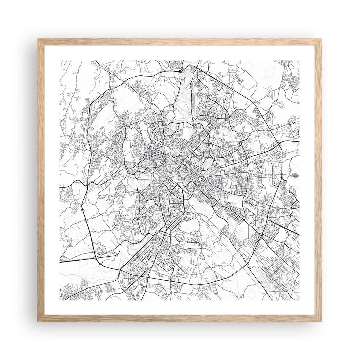 Poster in light oak frame - Roman Circle - 60x60 cm