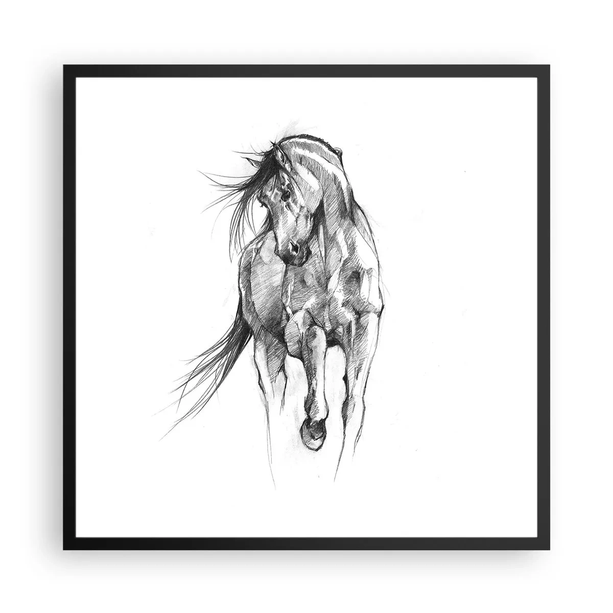 Poster in black frame - In a Graceful Trot - 60x60 cm