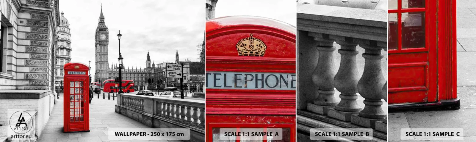 Photo Wallpaper Sample Self-Adhesive Deluxe Sticker - Undoubtedly London - City, London, Architecture - 100x30 cm