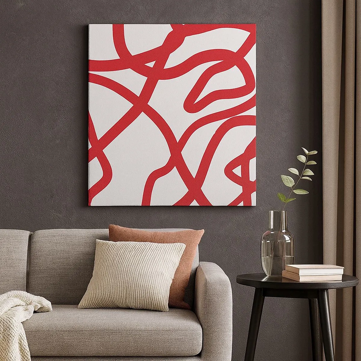 Canvas picture - Red on White - 30x30 cm