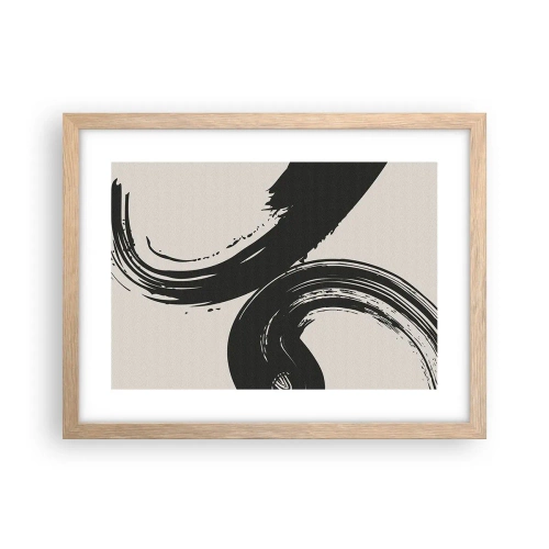 Poster in light oak frame - With Big Circural Strokes - 40x30 cm