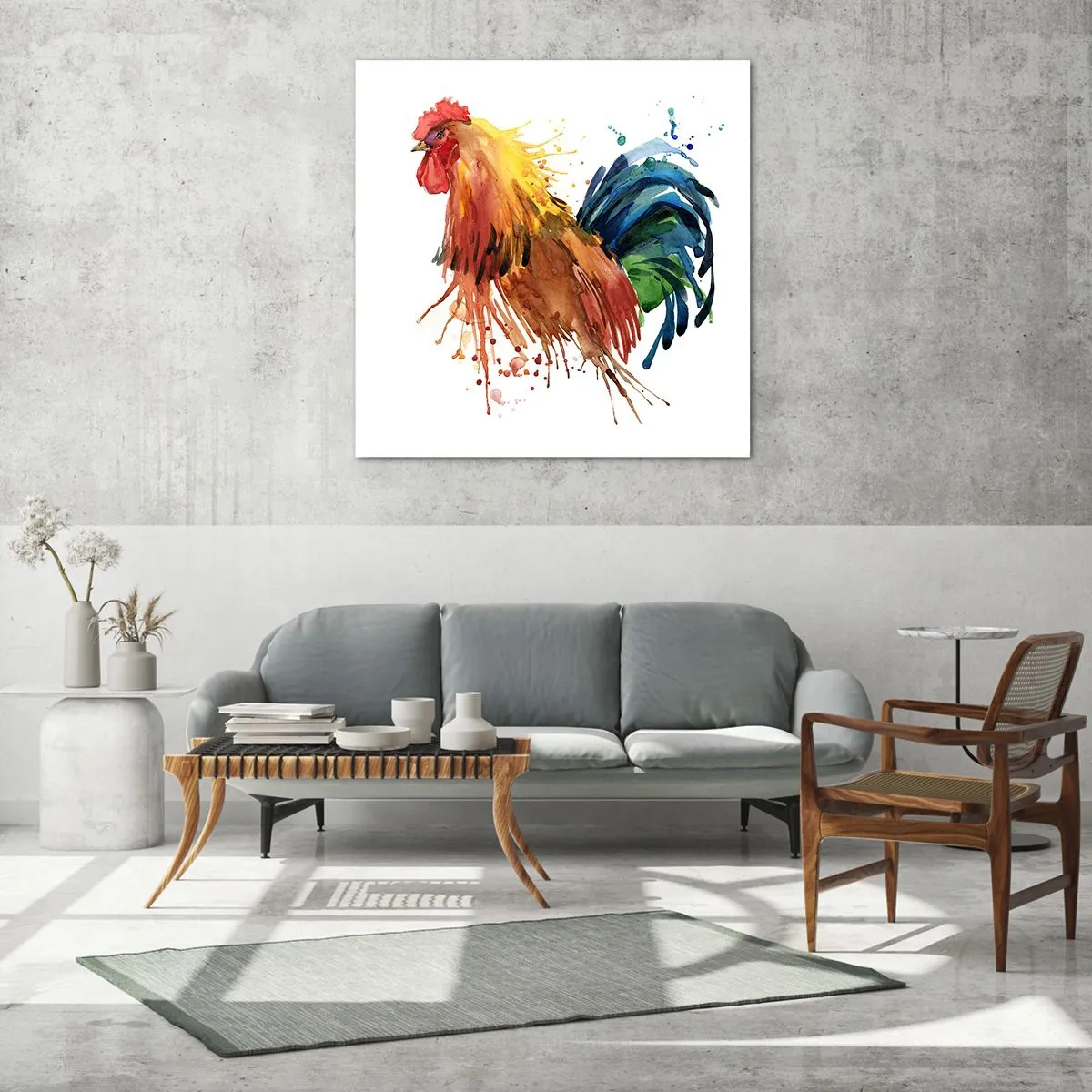Glass picture - King Rooster - 50x50 cm