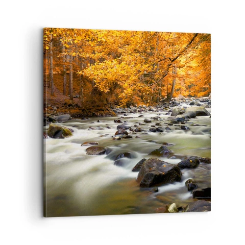 Canvas picture - Brook in a Golden Forest - 60x60 cm