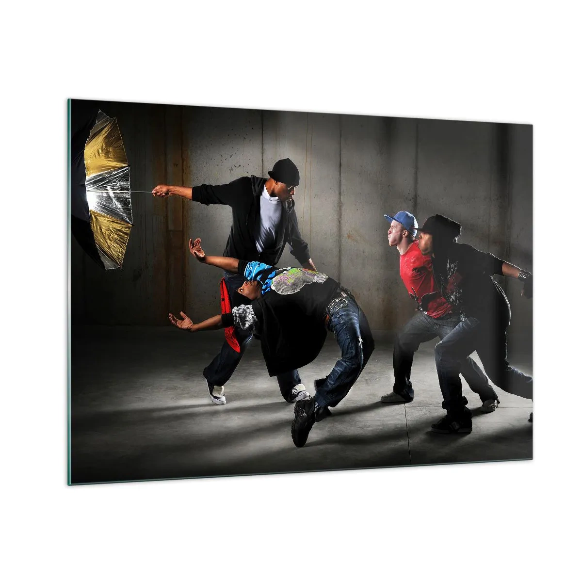Glass picture - Dancing with Street Wind - 100x70 cm