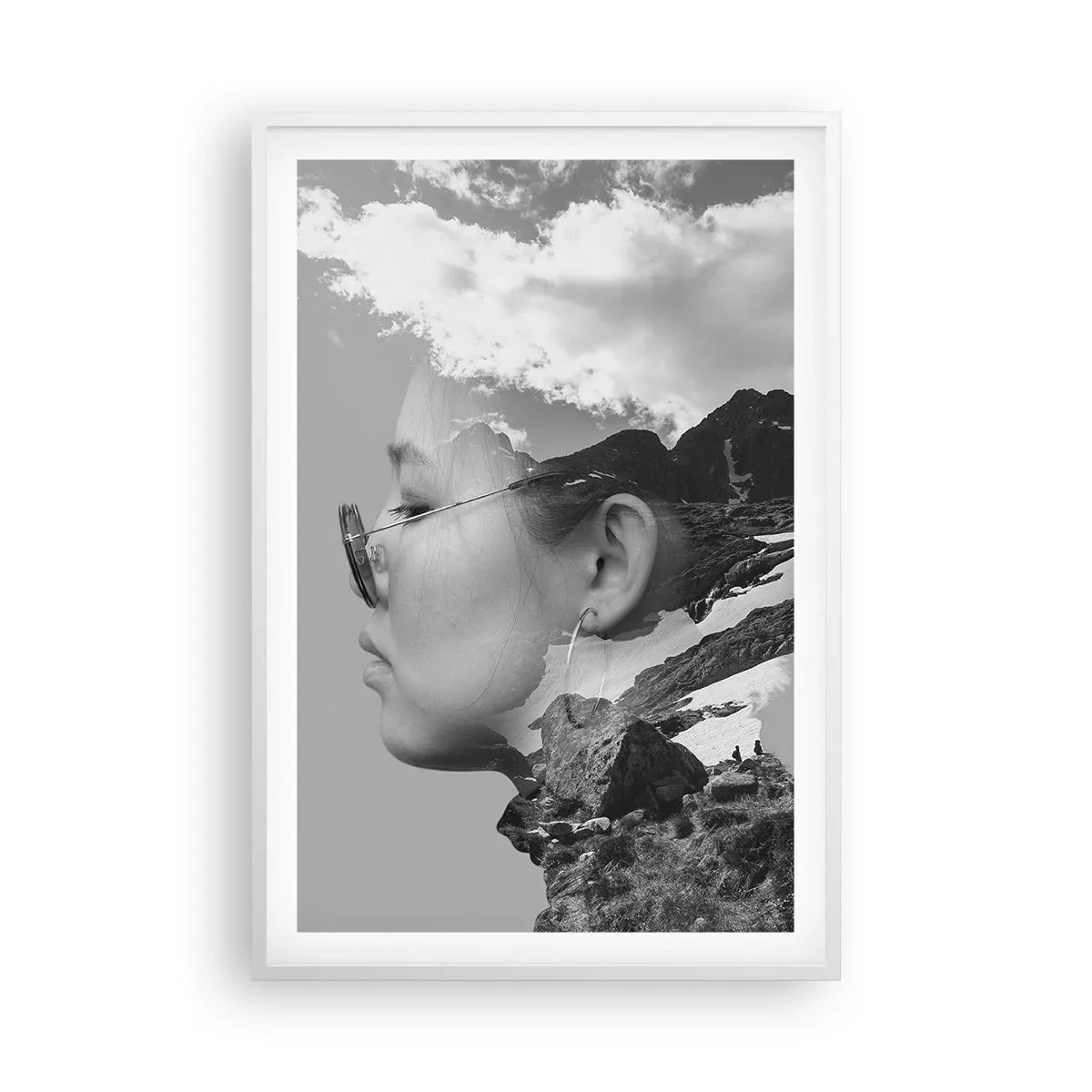 Poster in white frmae - Cloudy Portrait - 61x91 cm