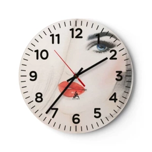 Wall clock - Clock on glass - Mesmerizes and Intoxicates - 40x40 cm