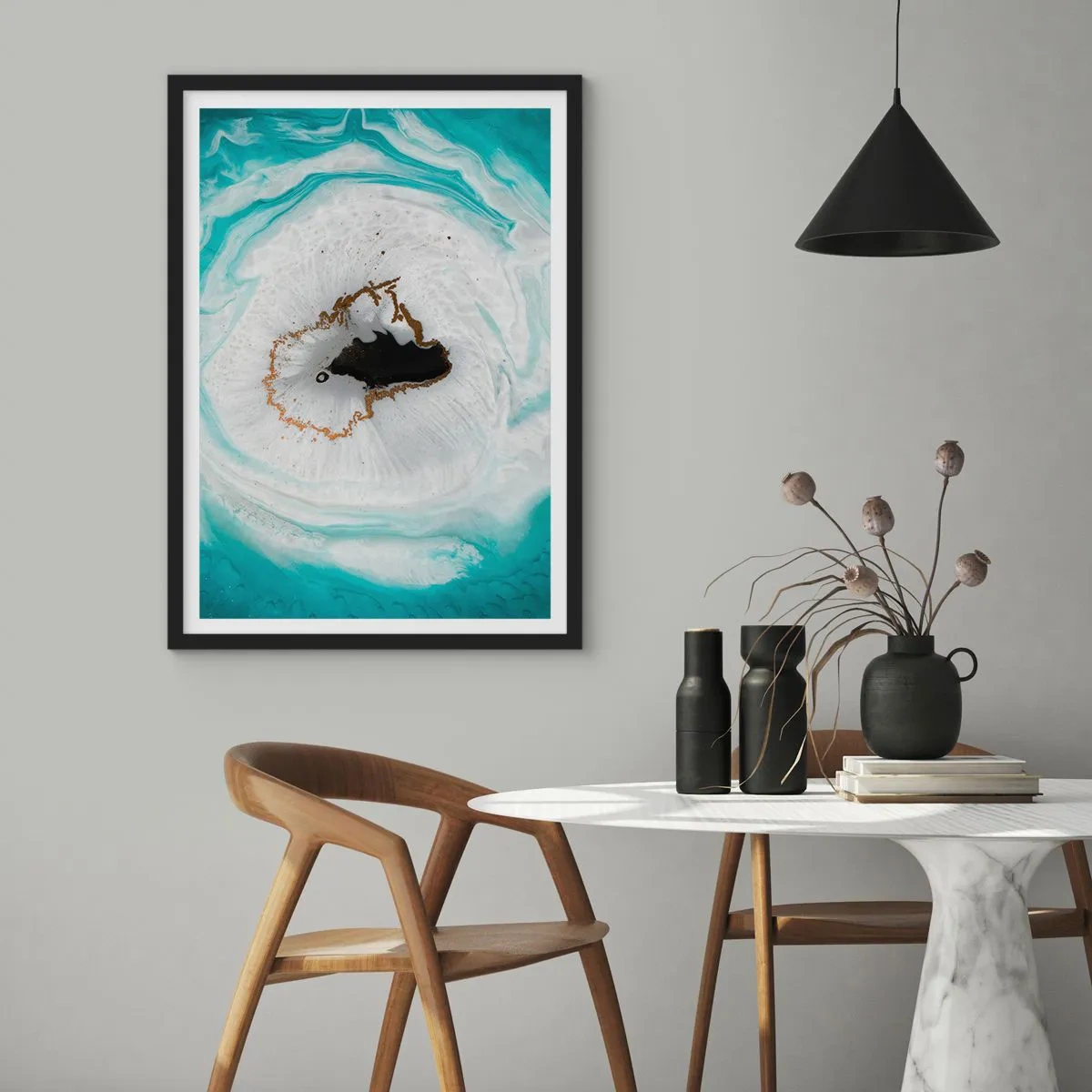 Poster in black frame - Into de Deep - 30x40 cm