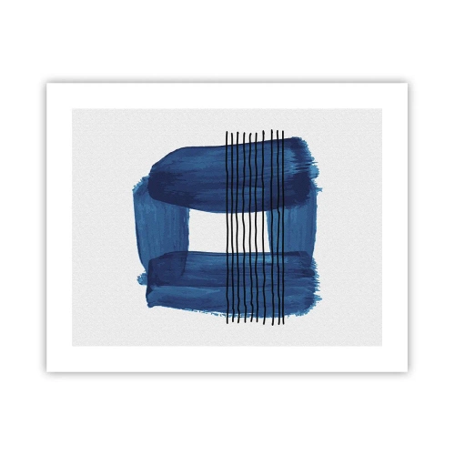 Poster - Blue and Black Composition - 50x40 cm