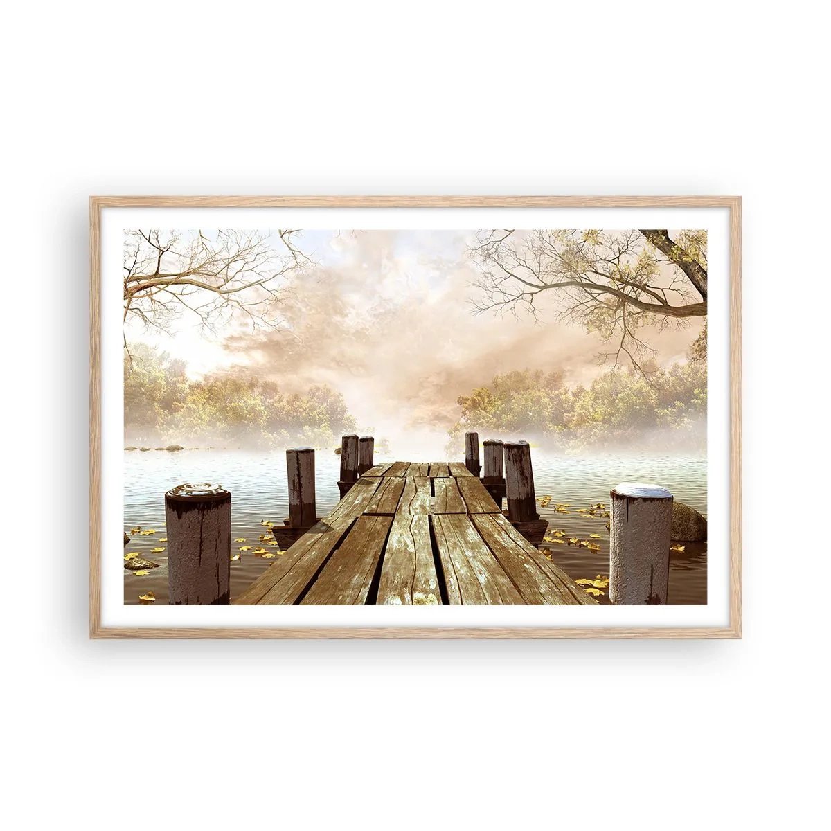 Poster in light oak frame - Gentle Sadness of Autumn - 91x61 cm