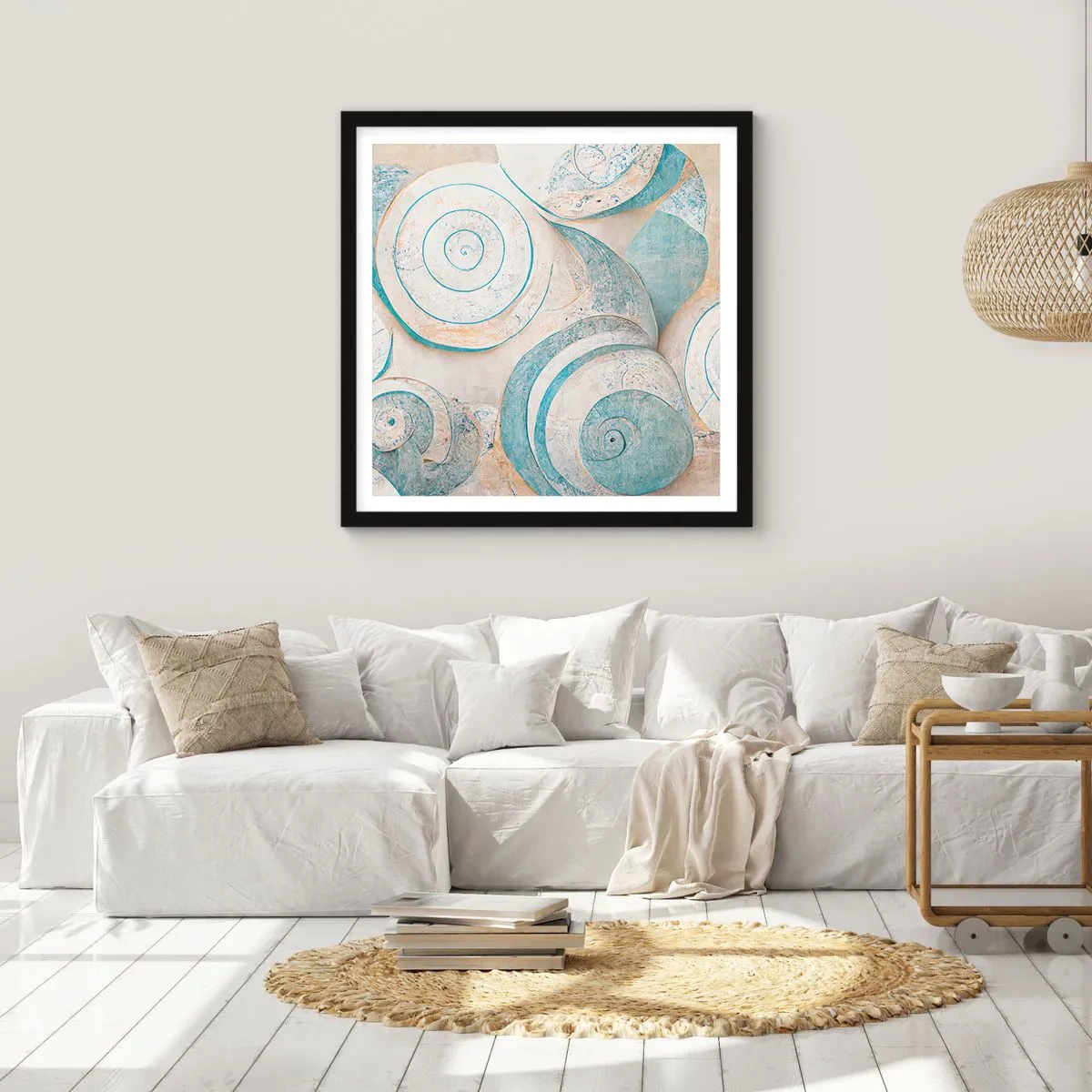 Poster in black frame - What Does a Shell Hide? - 50x50 cm