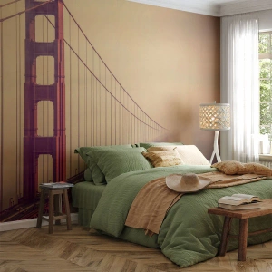 Photo Wallpaper Premium Canvas - Between Heaven and Earth - Landscape, Architecture, San Francisco - 100x70 cm